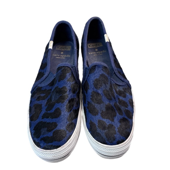kate spade Shoes - kate spade keds Navy & Black Leopard Slip-On Sneakers
